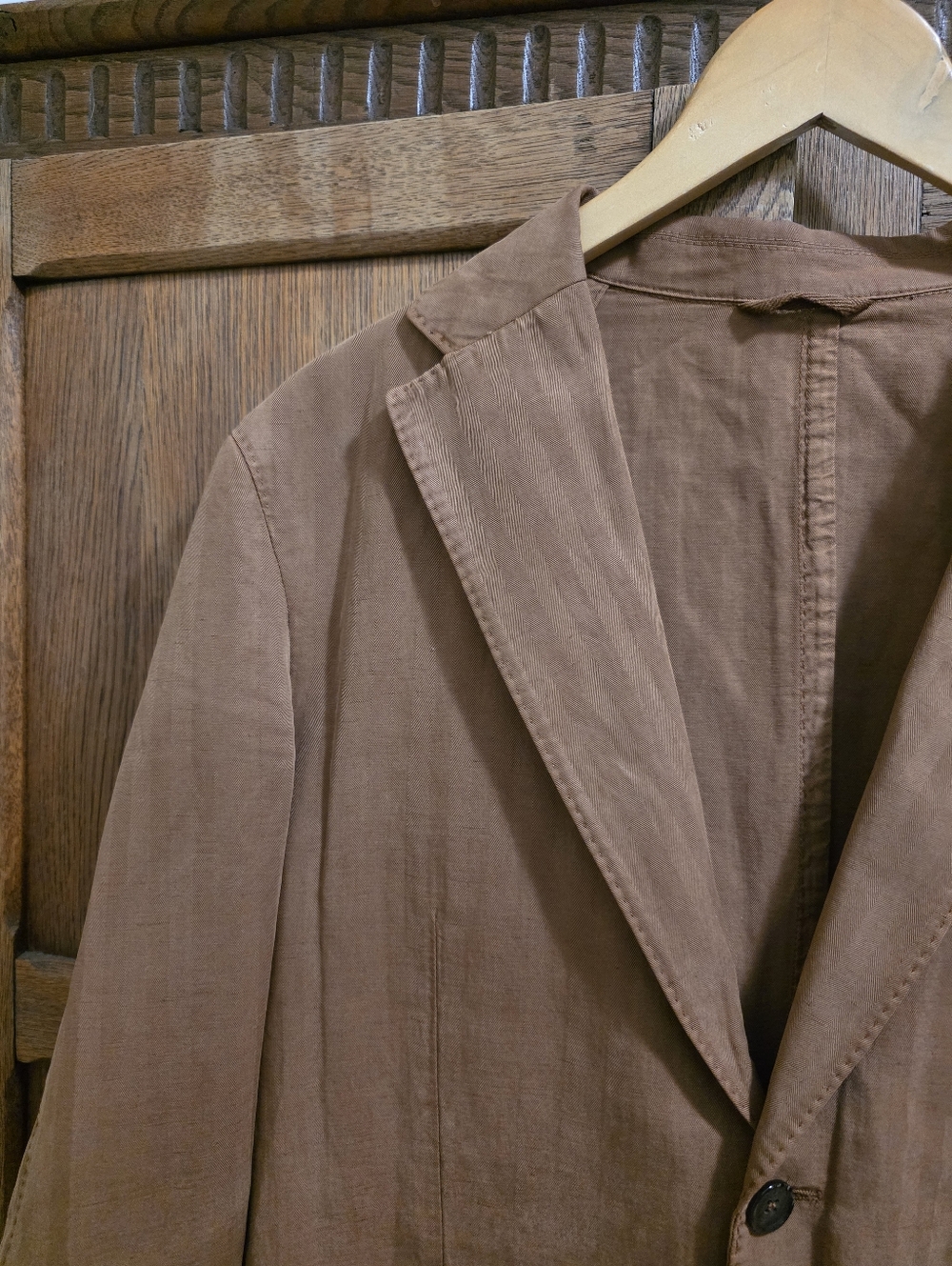 L.B.M. 1911 | Brown Linen Cotton Blazer Made in Italy – Men’s 50R - Picture 4 of 13